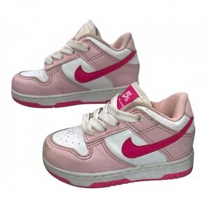 Nike SB Dunk‎ Low Pro Pink White Toddler Sneakers Shoes AQ3366-601 Size 7C